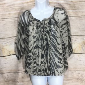 Express small frayed shirt Elastic gather black